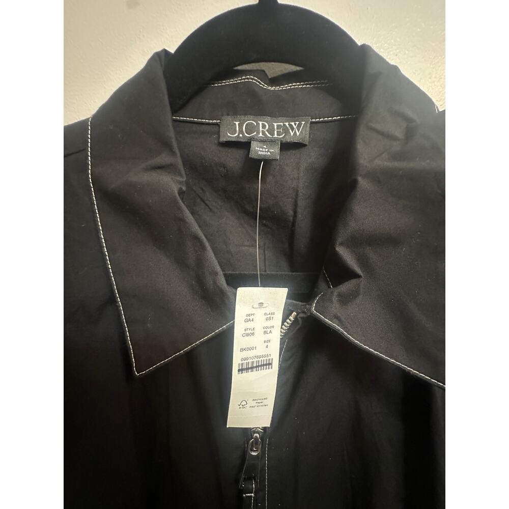 J.CREW Zip-Up Shirt-Dress in Black CI906 Size 4 NWT - Picture 5 of 13